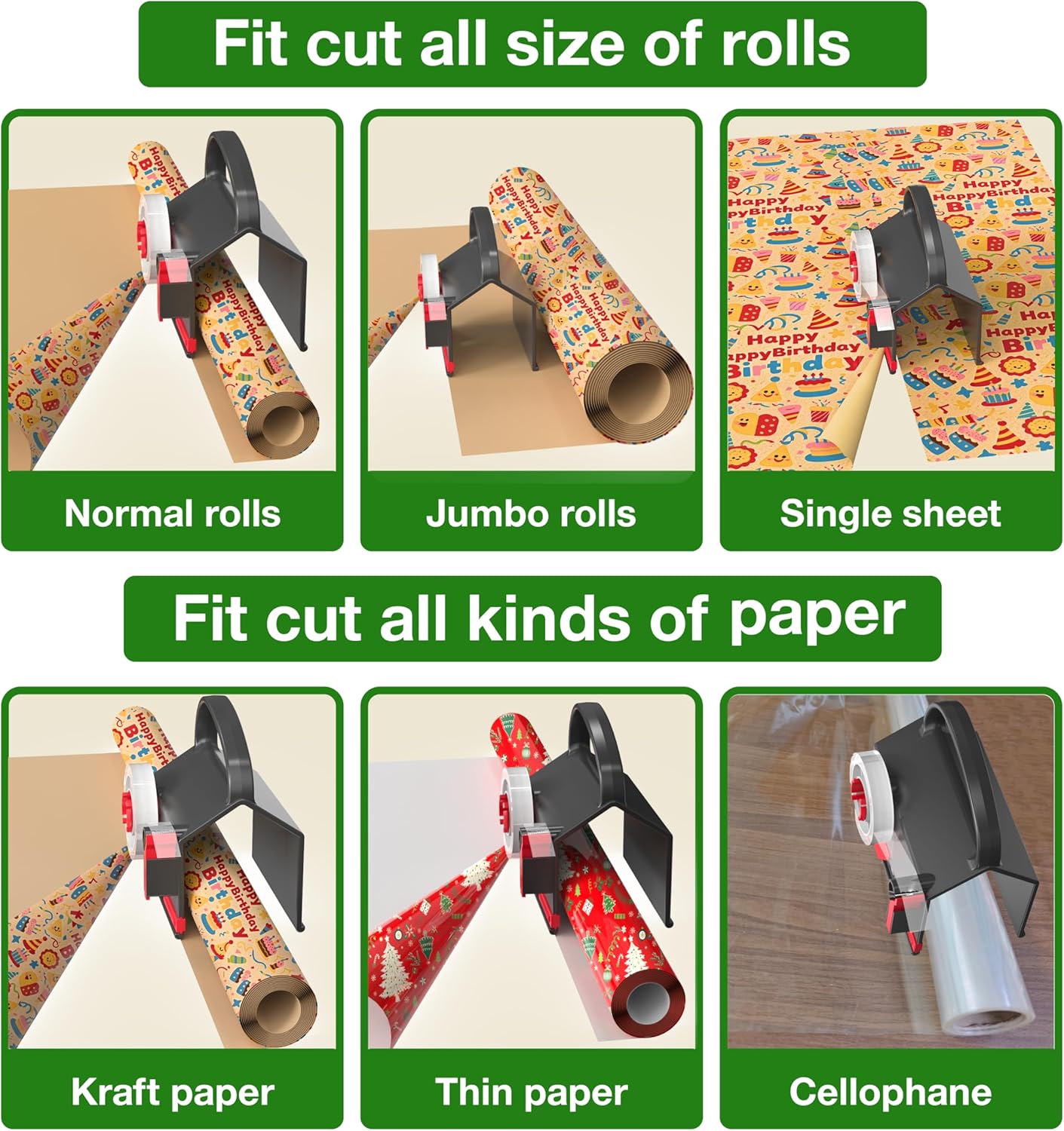 Wrapping Paper Cutter & Tape Dispenser