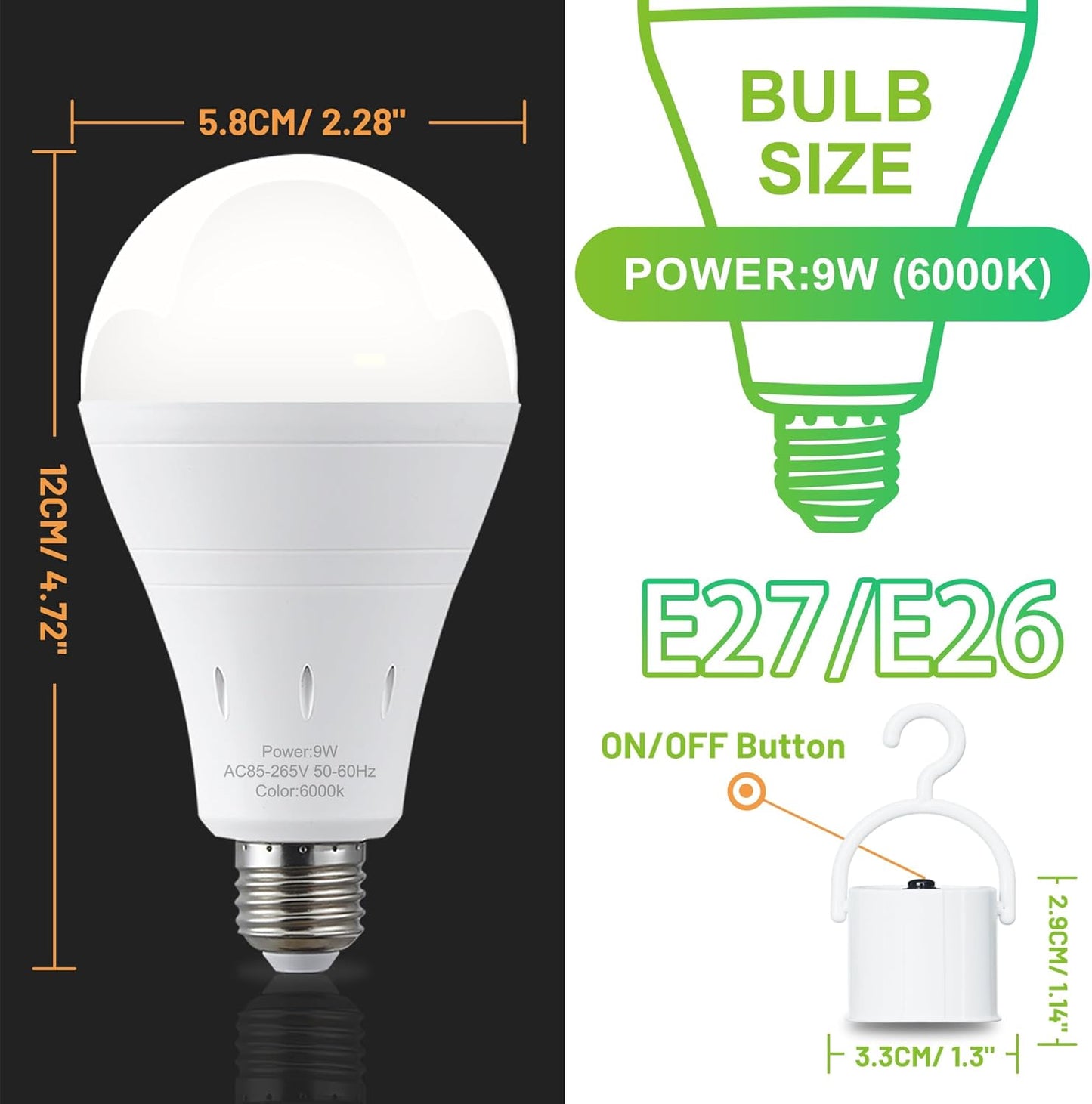 Rechargeable Emergency Light Bulbs