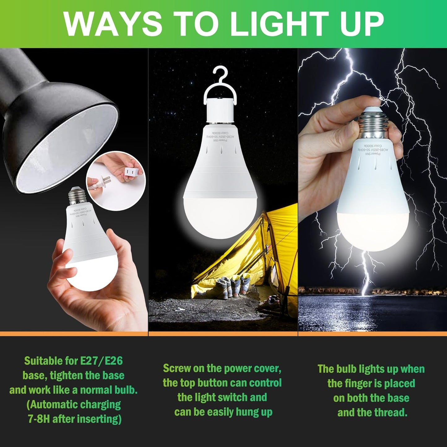 Rechargeable Emergency Light Bulbs