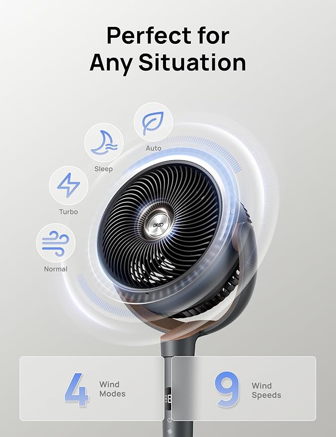 120° Oscillating Standing Fan