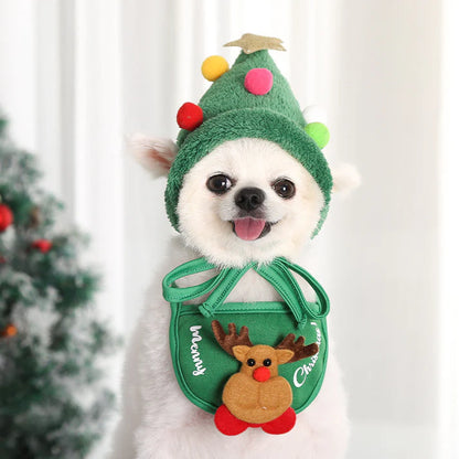 Holiday Pet Outfit (Hat + Scarf)