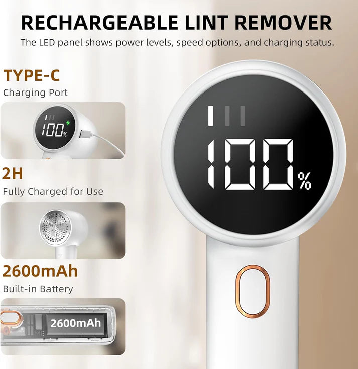 Rechargeable Fabric Shaver with LED Display