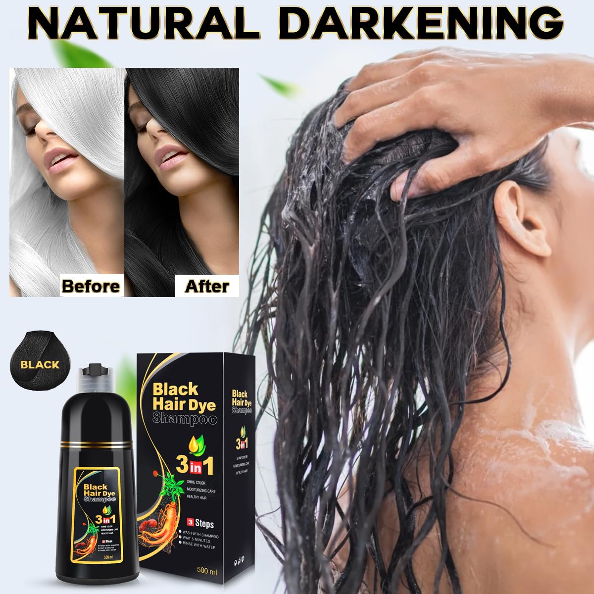 3 in 1 Hair Dye Shampoo