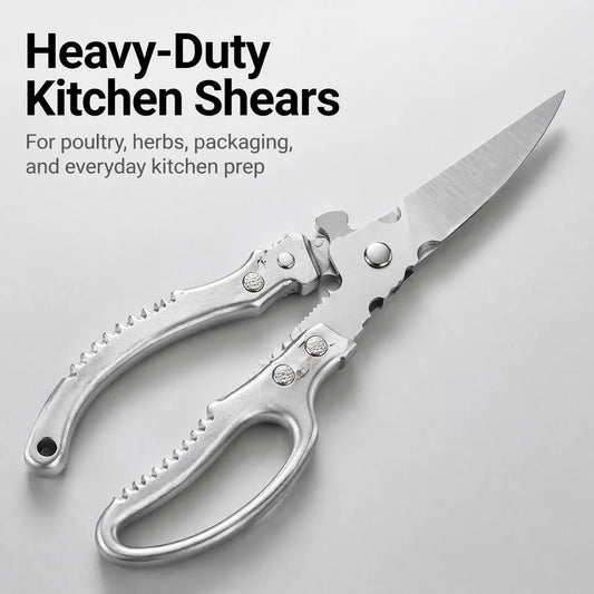 Heavy-Duty Multi-Purpose Kitchen Shears – Stainless Steel Poultry & Herb Scissors for Effortless Food Prep