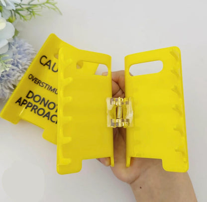 Caution Overstimulated Hair Clip
