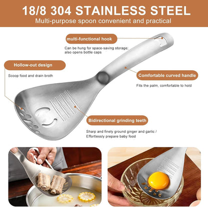Stainless Steel Masher & Strainer Spoon
