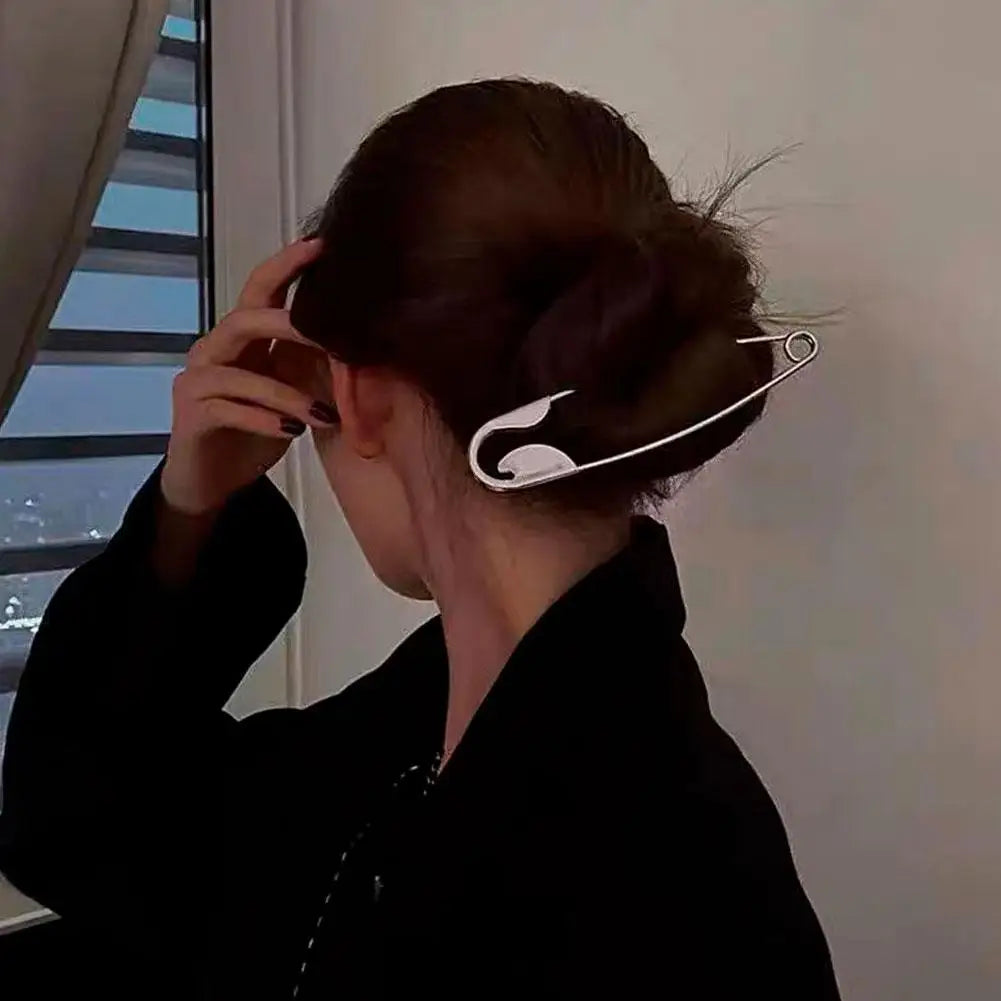 New Large Safety Pin Metal Hair Claws