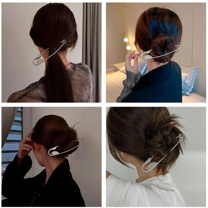 New Large Safety Pin Metal Hair Claws