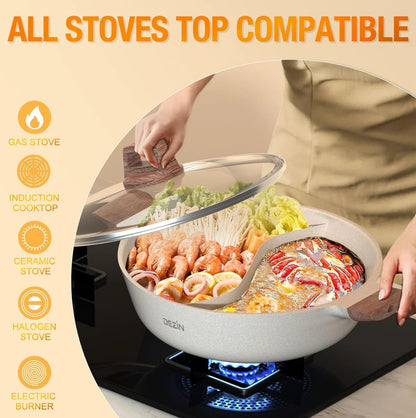 Dual Sided Nonstick Hot Pot