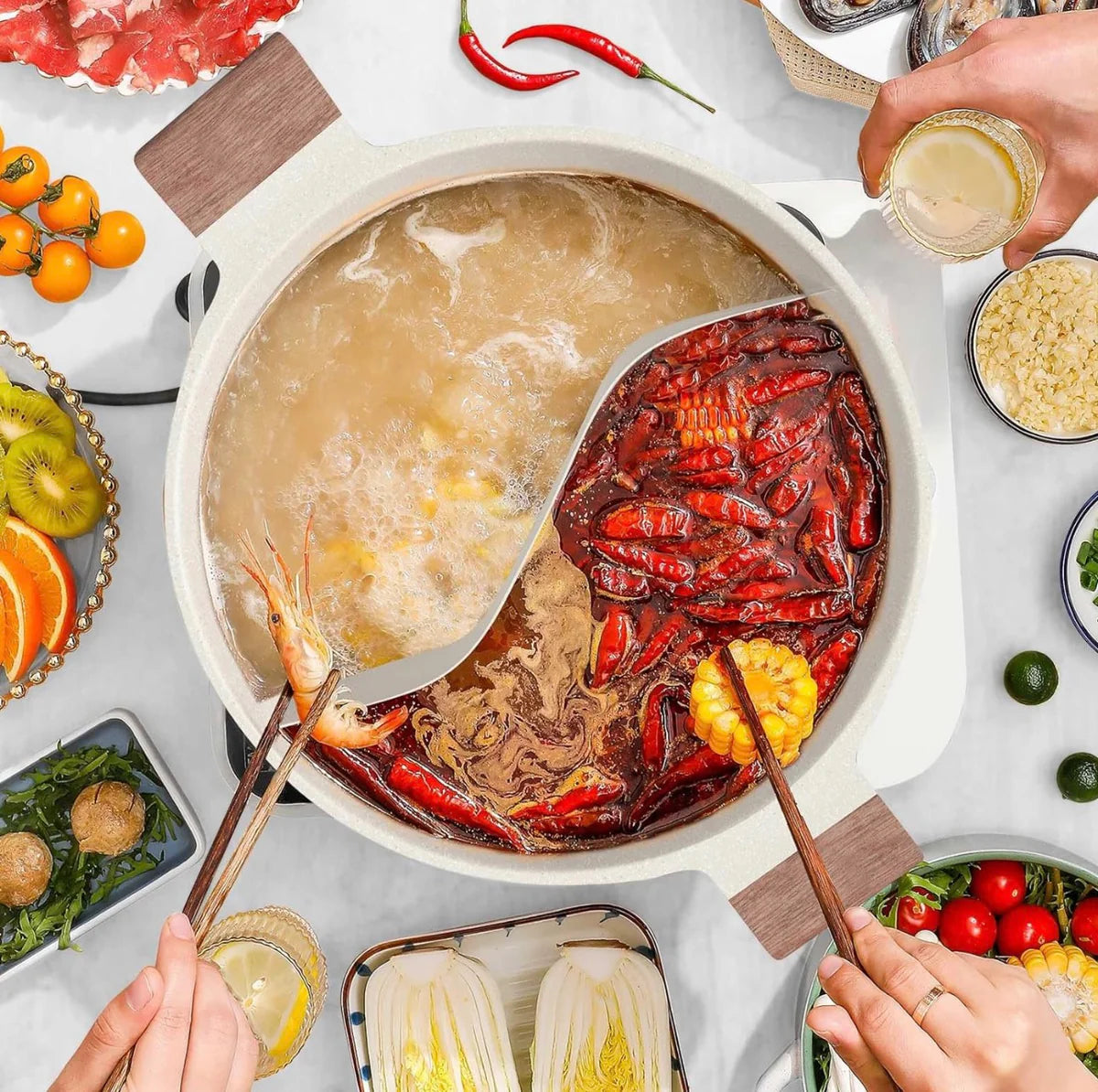 Dual Sided Nonstick Hot Pot