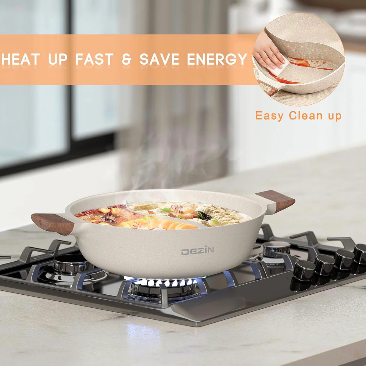 Dual Sided Nonstick Hot Pot