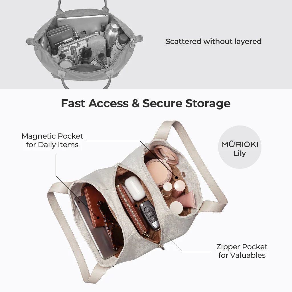 MURIOKI-Lily Daily Carry Bag for Women with Three Compartments