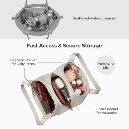 MURIOKI-Lily Daily Carry Bag for Women with Three Compartments