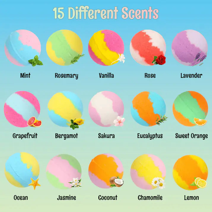 Bath Bombs for Kids with Toys Inside (15 pcs)