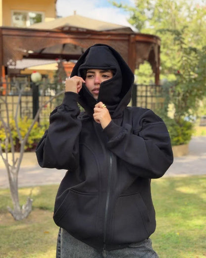 Balaclava Zip Hoodie – Unisex Hip Hop Jacket