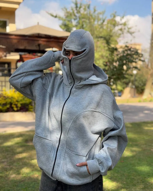 Balaclava Zip Hoodie – Unisex Hip Hop Jacket