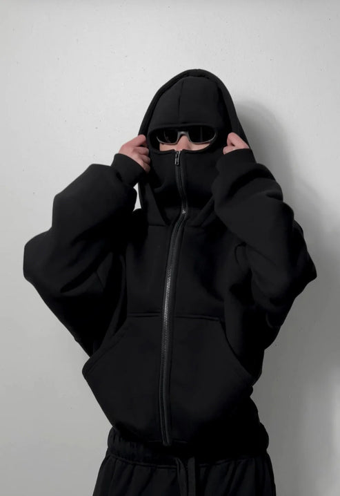 Balaclava Zip Hoodie – Unisex Hip Hop Jacket