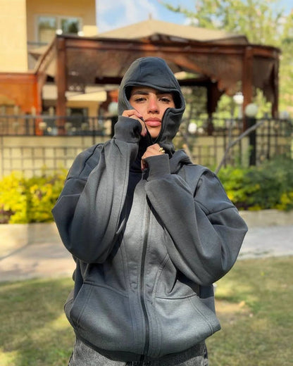 Balaclava Zip Hoodie – Unisex Hip Hop Jacket