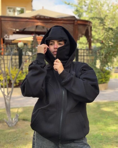 Balaclava Zip Hoodie – Unisex Hip Hop Jacket