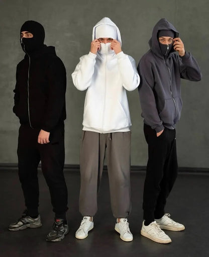 Balaclava Zip Hoodie – Unisex Hip Hop Jacket